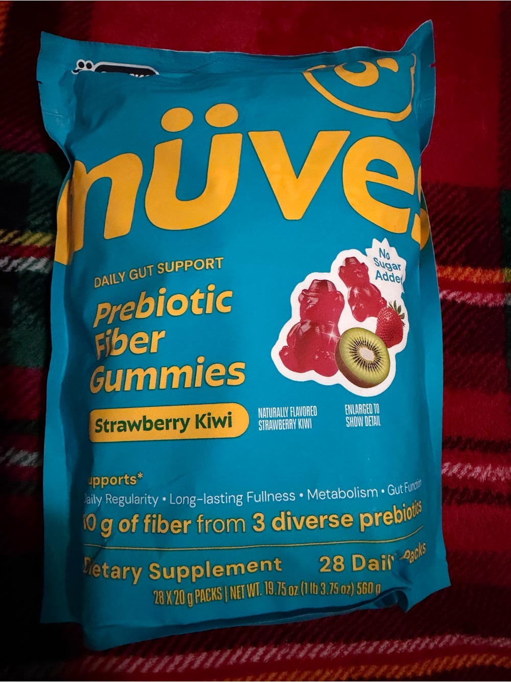 Gruns Muves Gummies- Strawberry kiwi Sugar-free 28 Pack Exp 2/2028